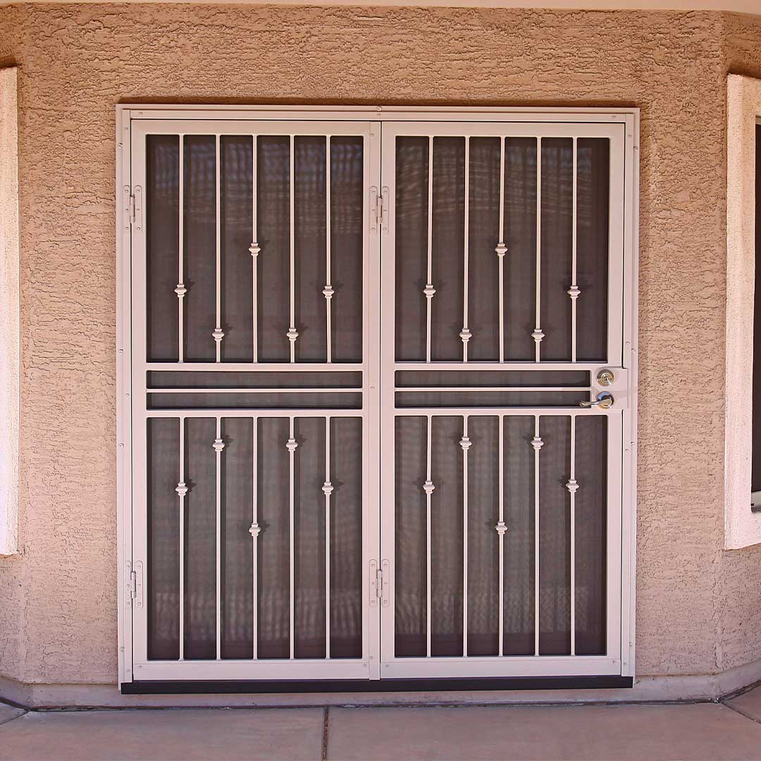 Bauble Arcadia Iron Security Door by First Impression Ironworks