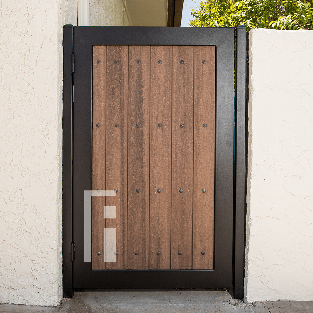 Iron Composite Wood Side Gate First Impression Ironworks