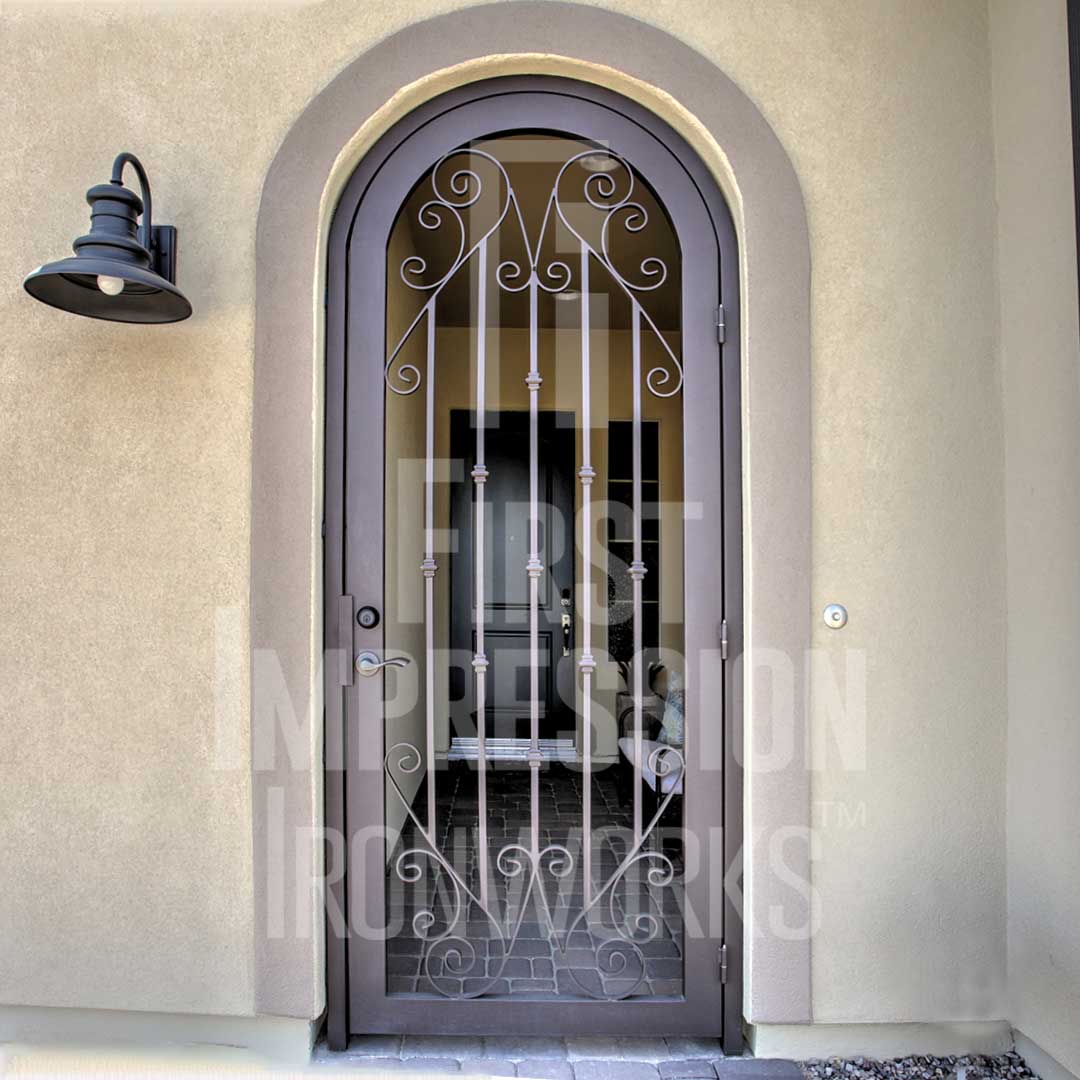 Napa Arched Iron Entry Gate with Full Frame First Impression