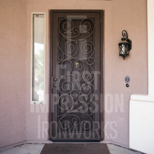 Texas Barcelona Iron Security Door with 2-Piece Handle & Lock Set