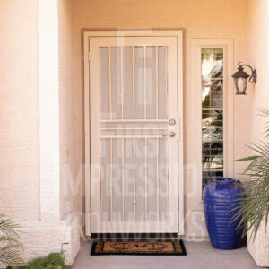 Texas Bauble Iron Security Door with Plain Center Frieze