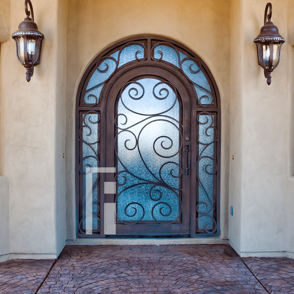 Barcelona Iron Entry Door & Transoms First Impression Ironworks