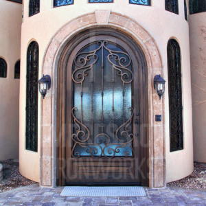 Verona-Iron-Entry-Door-Exclusive-Victorian-Single-Glass-Screen-Hand-Forged-Arch-w