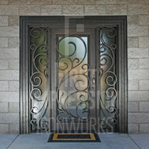Texas Florentine Iron Entry Door & Transoms