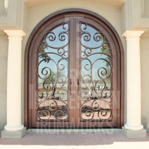 Arched French Barcelona Iron Entry Door