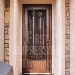 Sicilian Iron Entry Door with Kickplate