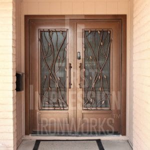 Treescape Iron Entry Door with Kickplate