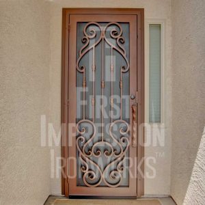 Verona-iron-security-door-signature-tuscan-single-steel-mesh-hand-forged-square product image