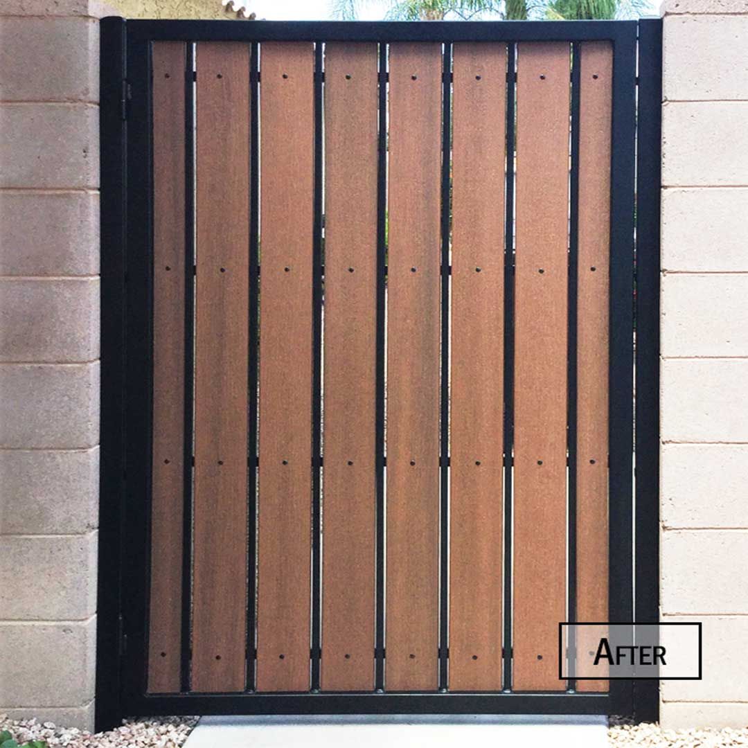Iron & Wood Side Gate - First Impression Ironworks iron-wood-side-gate-first-impression-ironworks
