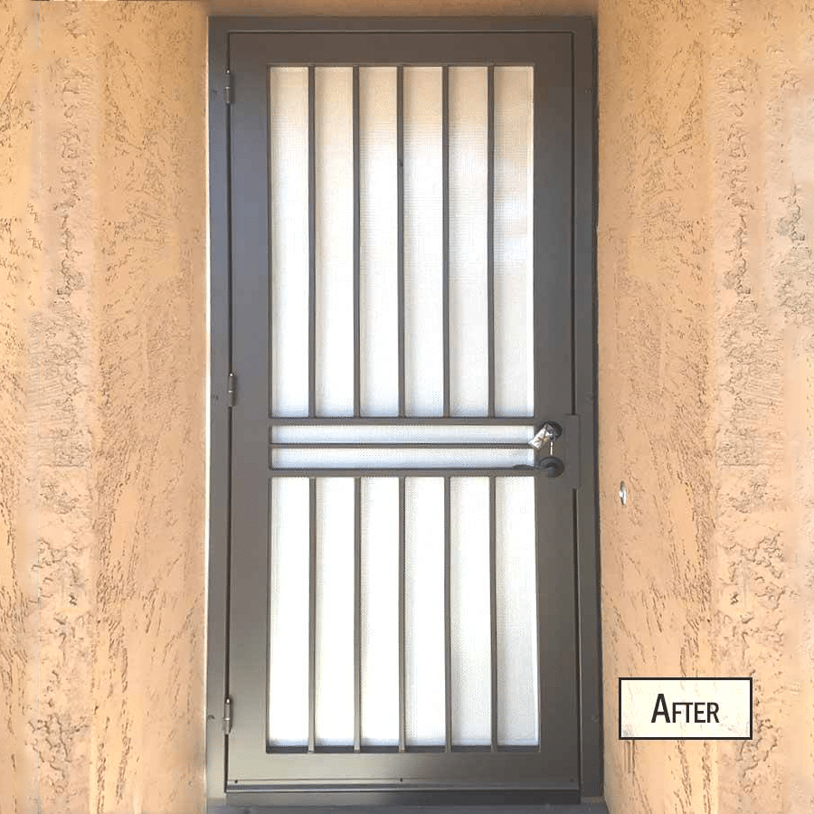 Plain Bar Iron Security Door First Impression Ironworks