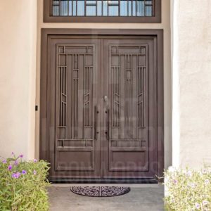 Canyon-Iron-Entry-Door-Exclusive-Geometric-French-Steel-Mesh-and-glass-Hand-Forged-Square-Geometric-Shapes-Transom-Reeded-cigar-Plain-Digital3-w2