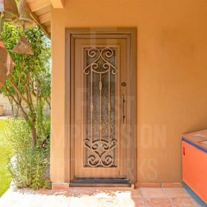 French-Tip-Iron-Entry-Door-Exclusive-Tuscan-Single-Glass-Screen-Hand-Forged-Square-Scrolls-Euro-FlemishGlacier-braided-Iron-Straight2-w