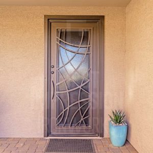 Custom-Iron-Entry-Door-Exclusive-ContemporaryModern-Single-Right-Plasma-Square-w