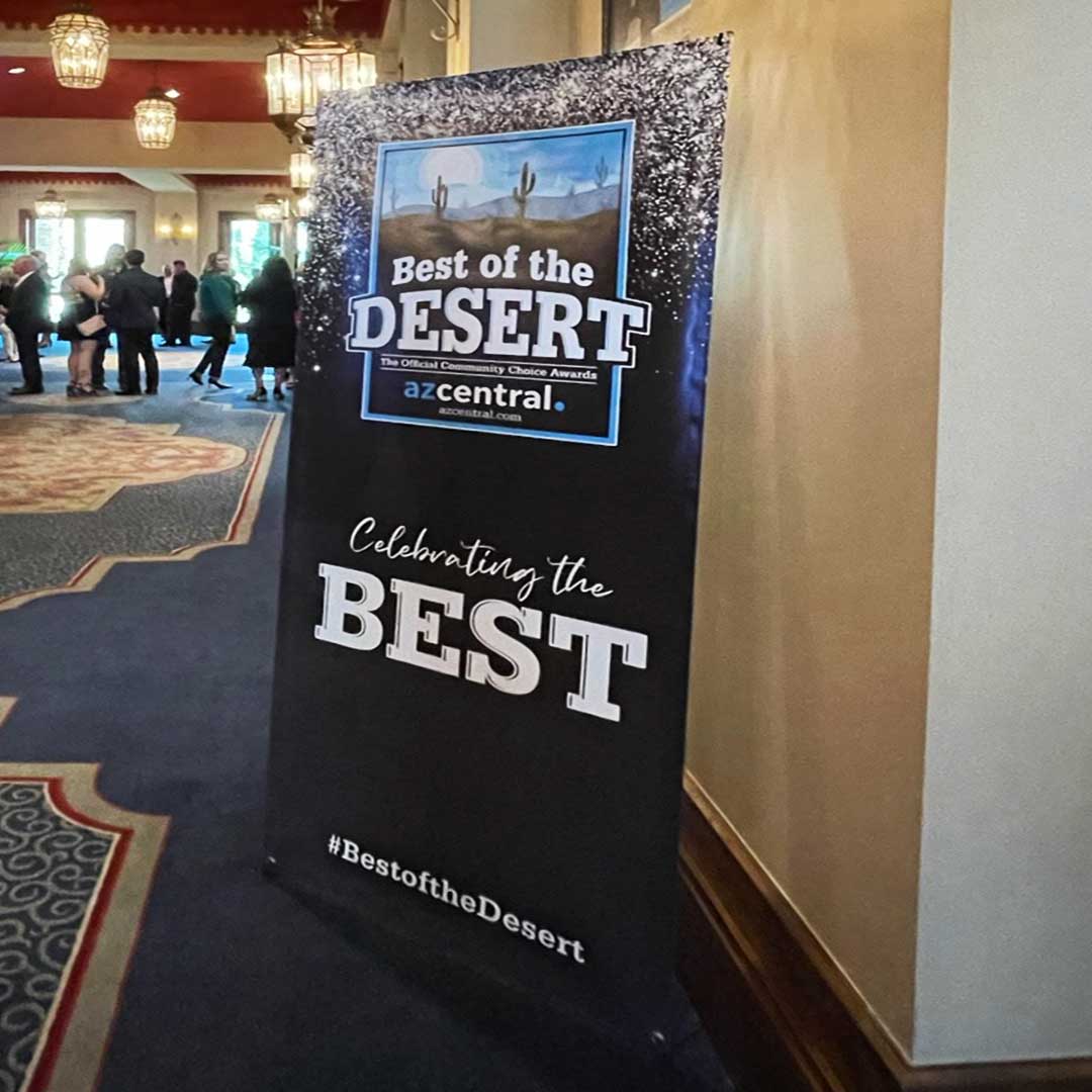 Banner at the entry of the Best of the Desert Gala