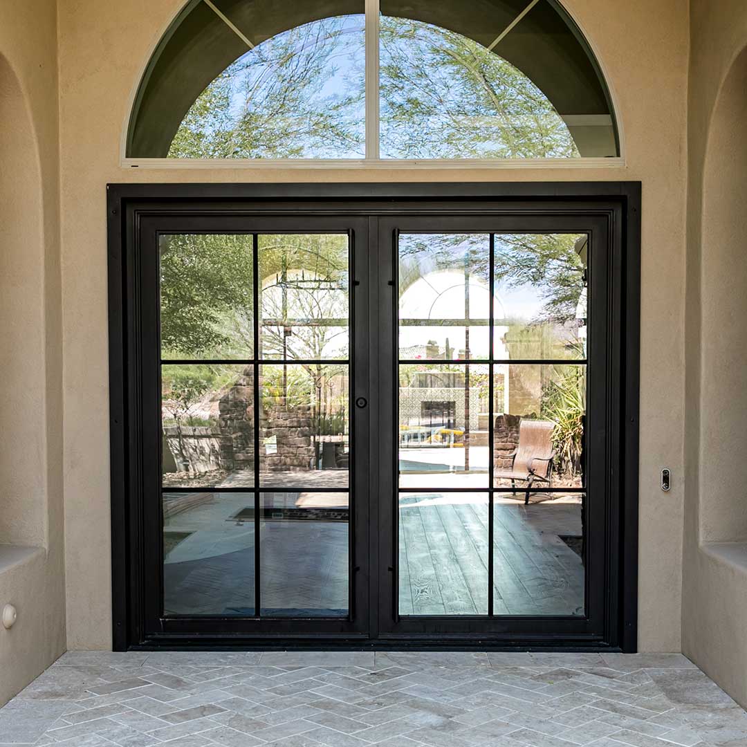 First Impression Ironworks Black French Contemporary Iron Entry Doors