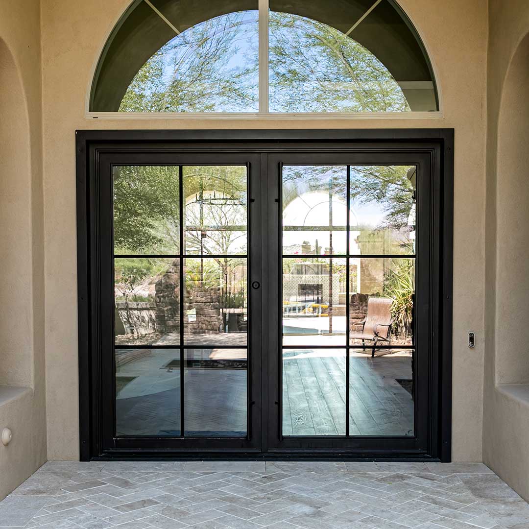 First Impression Ironworks Black French Contemporary Iron Entry Doors