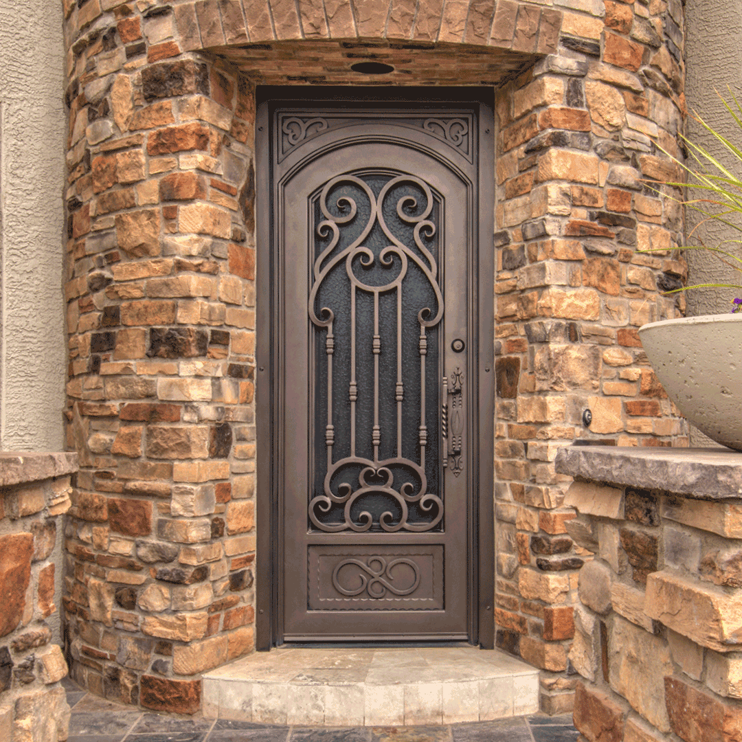 First Impression Ironworks hand forged iron entry door