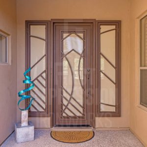 Staring French Iron Entry Door with Sidelights