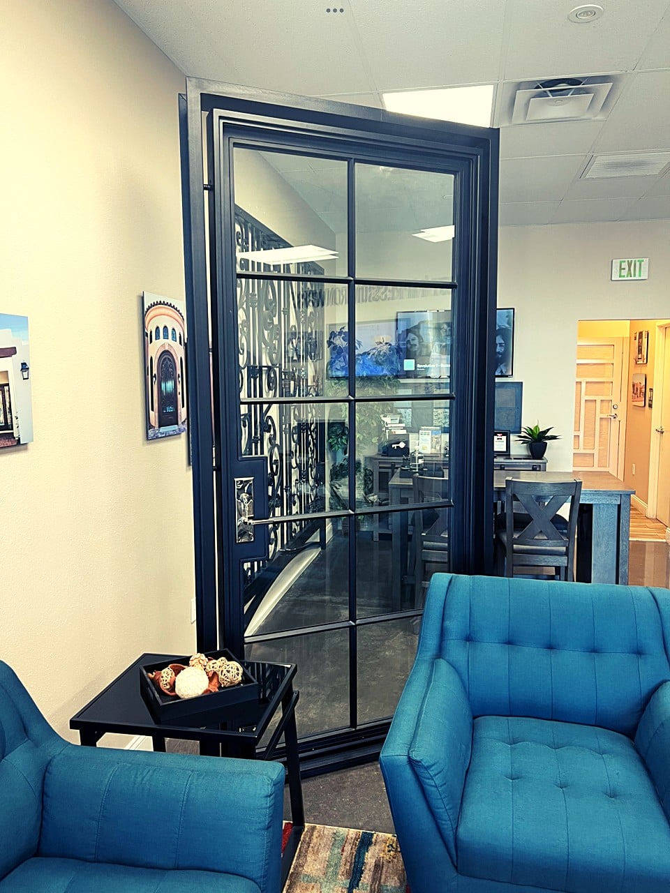 Interior of First Impression Ironworks Gilbert Showroom customer seating area