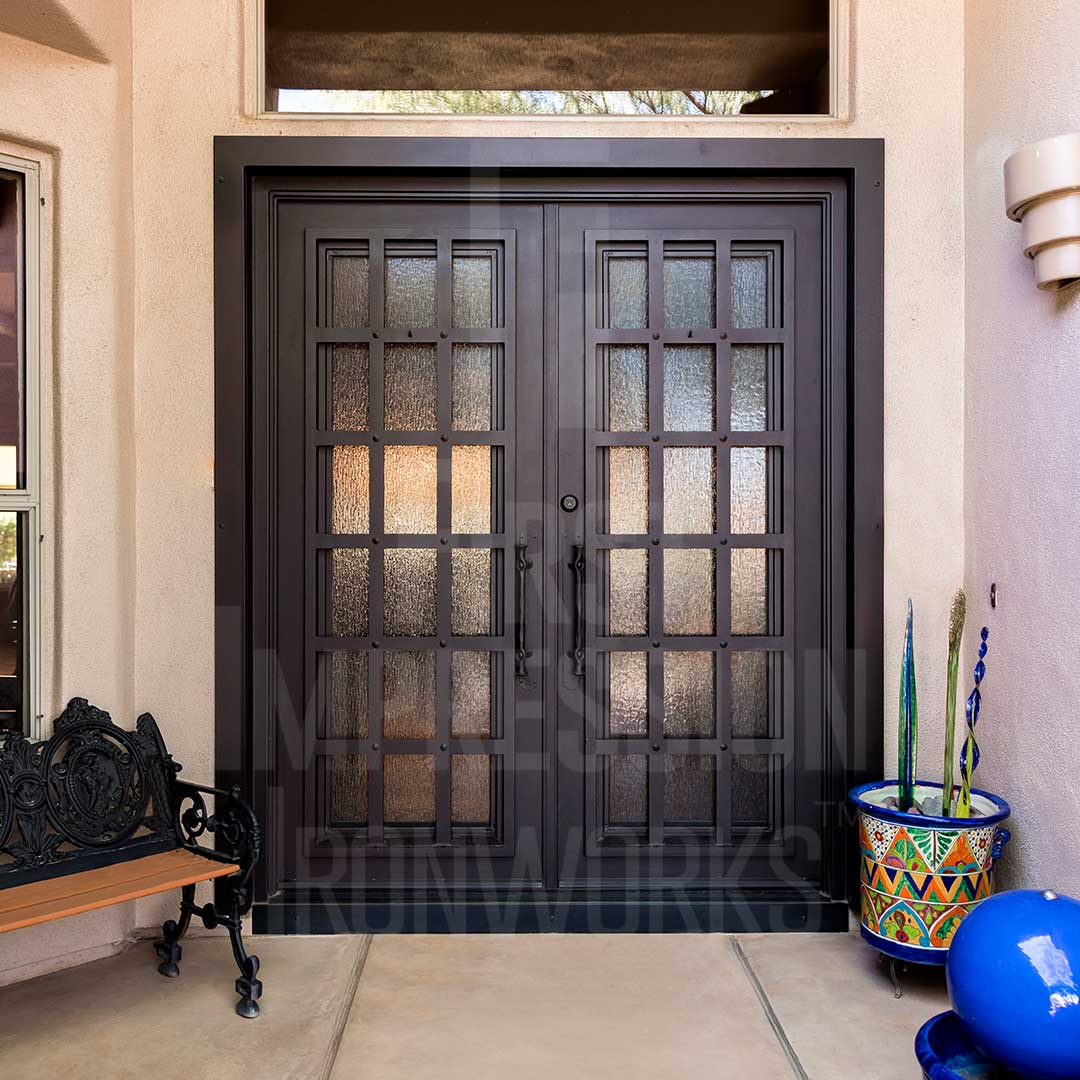 French Santa Fe Iron Entry Door
