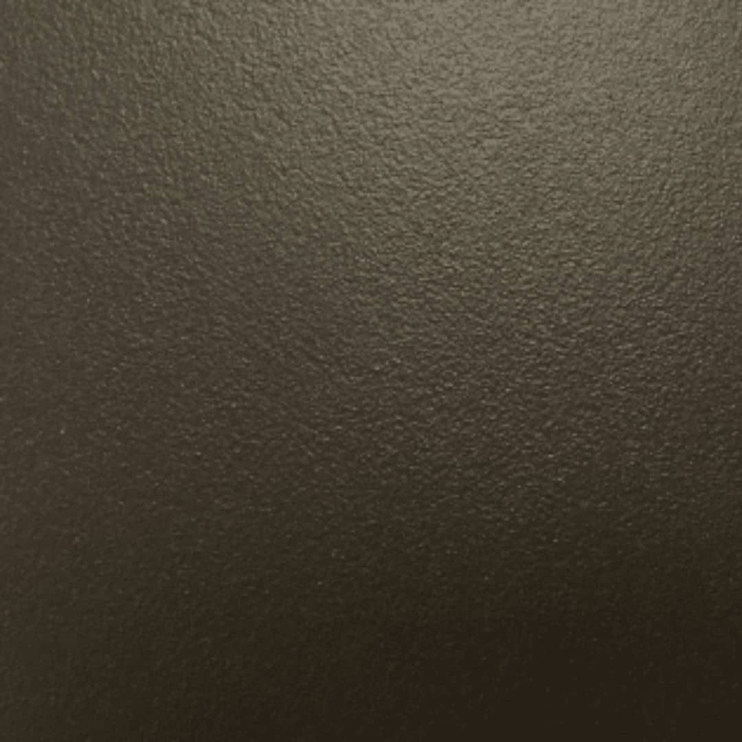 Close up color sample of Oil Rubbed Bronze powder coating