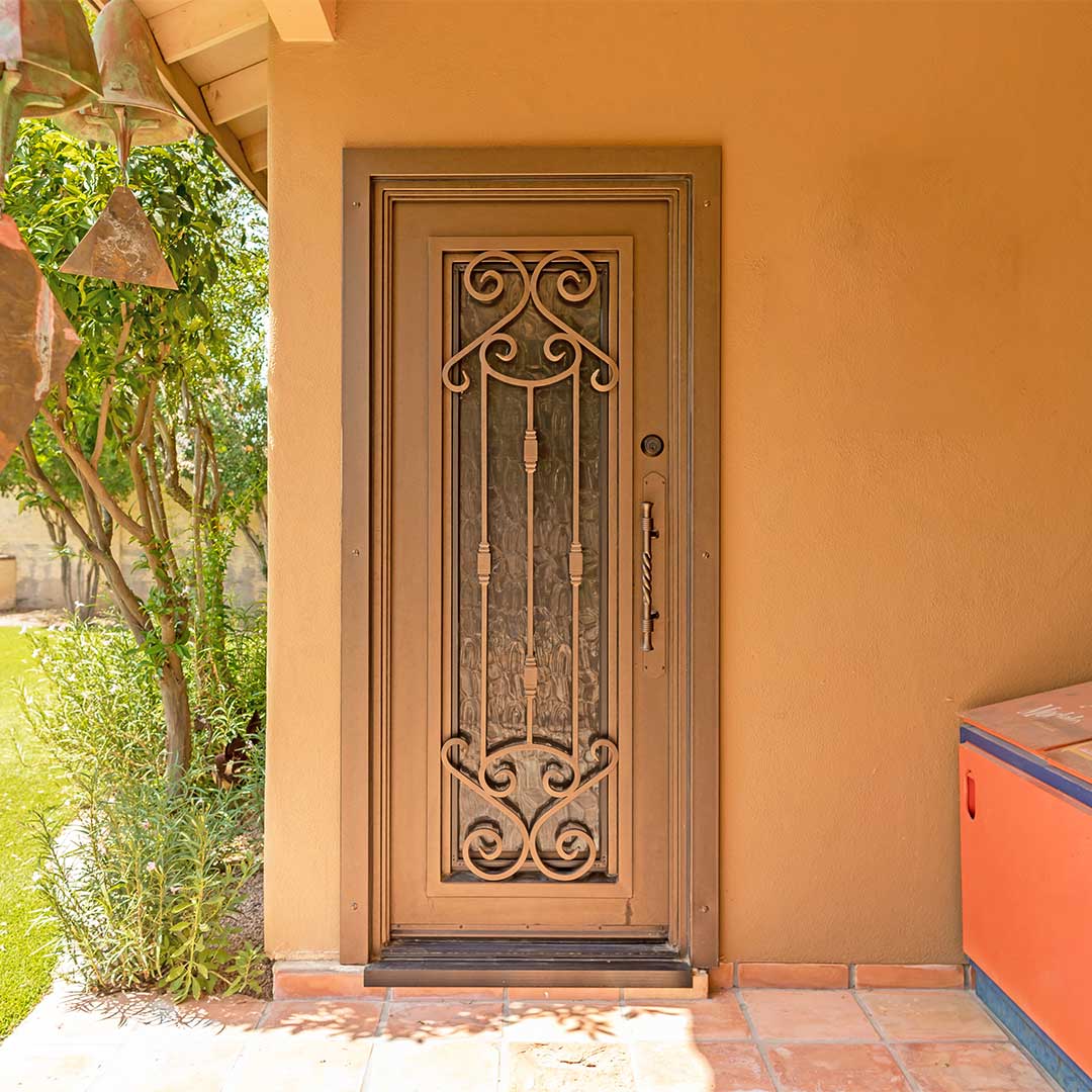 French Tip Iron Entry Door by First Impression Ironworks