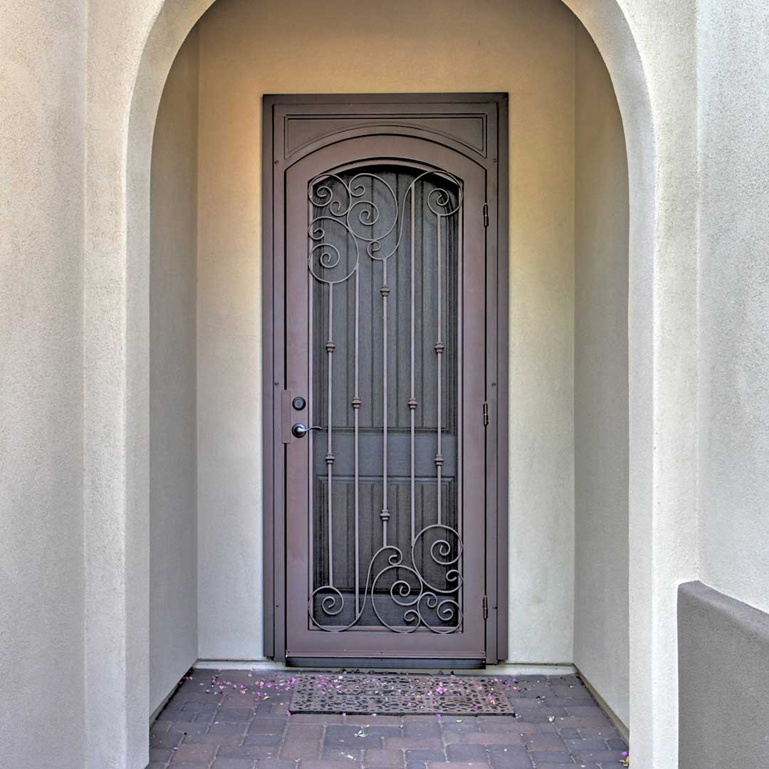 Arched First Impression Ironworks security door