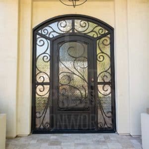 Arched Florentine Iron Entry Door