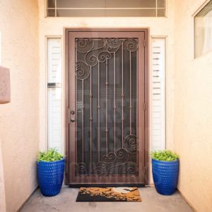 Napa Hand Forged Iron Security Door with 2 Piece Lock & Lever