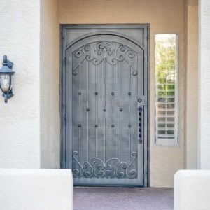 French Tip Iron Security Door with Faux Arch and Upgraded Handle