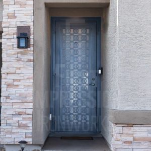 O Pattern Iron Security Door