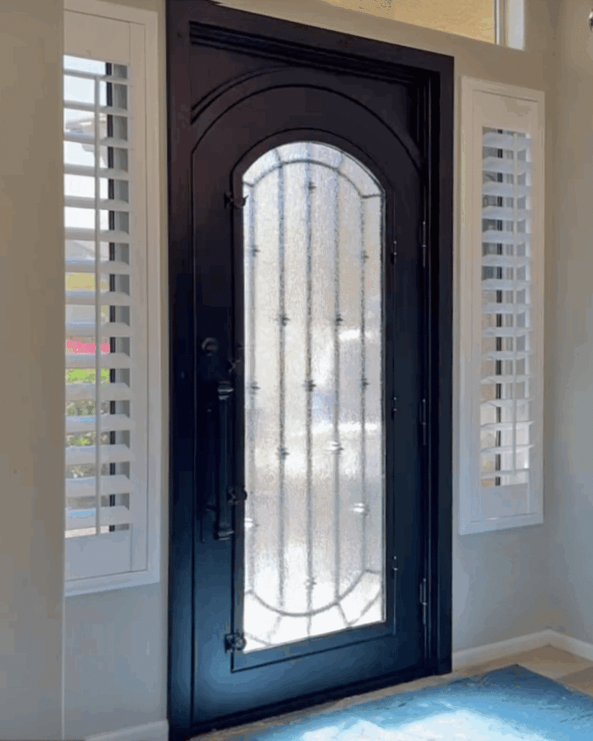 New First Impression Ironworks Iron Entry Door that was just installed in a home