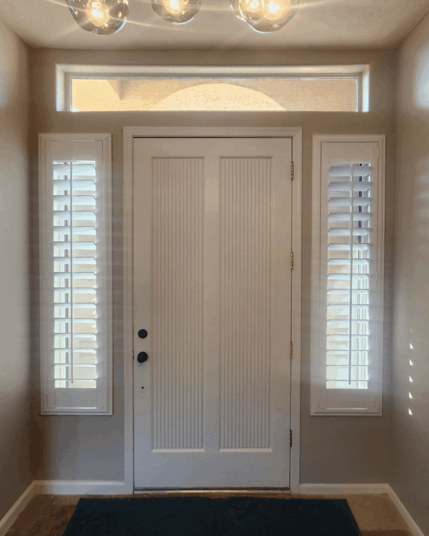 Old white wooden door, before being replaced by a new First Impression Ironworks Iron Entry door