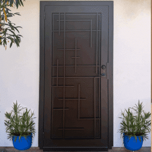 Texas Tetris Iron Security Door with Bug Screen