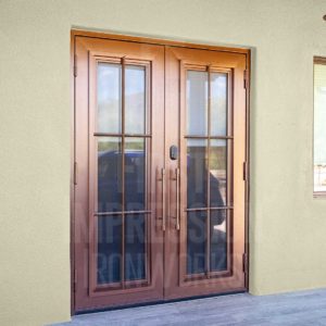 Colonial French Diamond Iron Entry Door