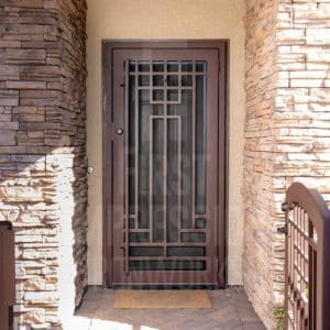 Geometric Iron Security Door Single