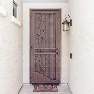Bamboo Iron Security Door with Lock and Lever
