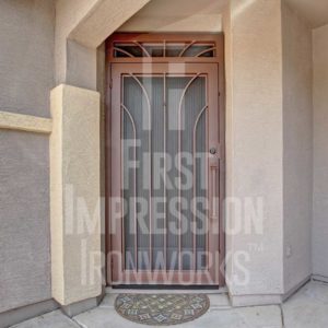 Deco Iron Security Door with Transom