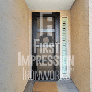 Desert Contemporary Iron Security Door Single w/ Iron Handle