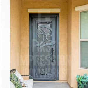 Custom Contemporary Modern Iron Entry Door