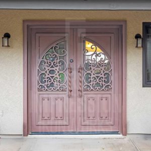 Custom Plasma French Iron Entry Door