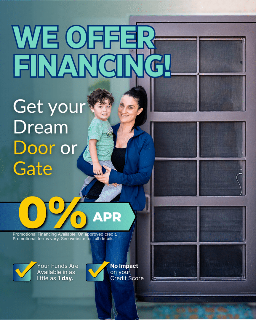 Graphic showing the First Impression Ironworks is now offering financing as low as 0% APR