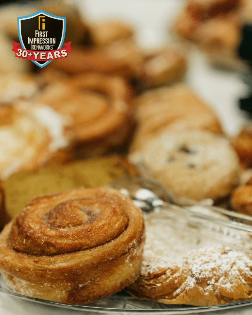 Donuts and pastries on a tray