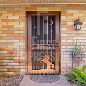 Rearing Horse Iron Security Door
