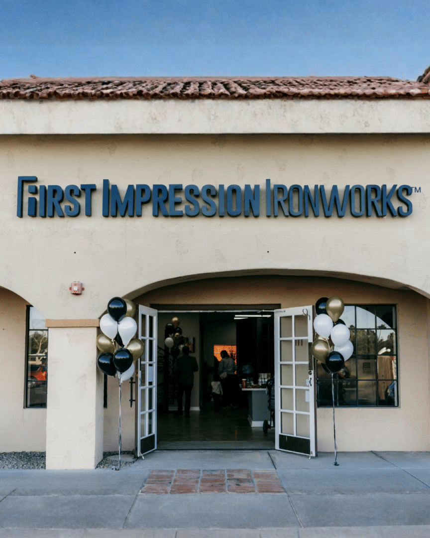 front entrance of the Scottsdale First Impression Ironworks showroom