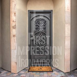 Bristol Faux Arch in Square Iron Entry Door