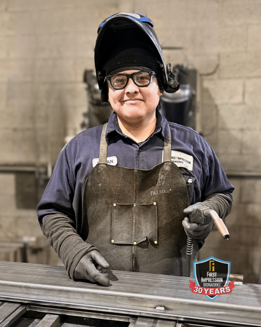 Jaryan Jensen - a welder who has been with First Impression Ironworks for almost a decade