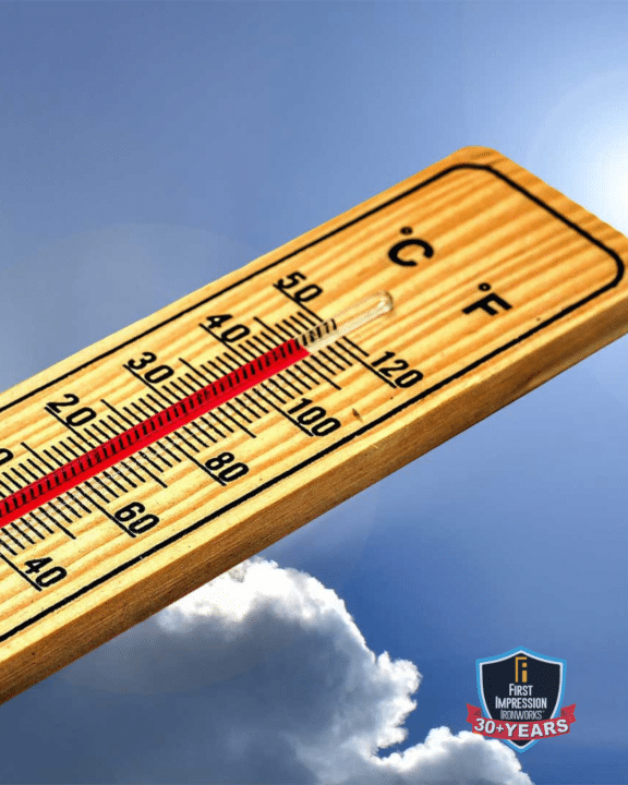 Thermometer showing a temperature of 110 degrees