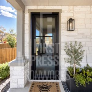 Texas Contemporary Iron Entry Door with Iron Handle