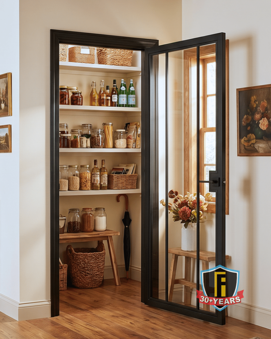 First impression Ironworks Iron and Glass Pantry Door